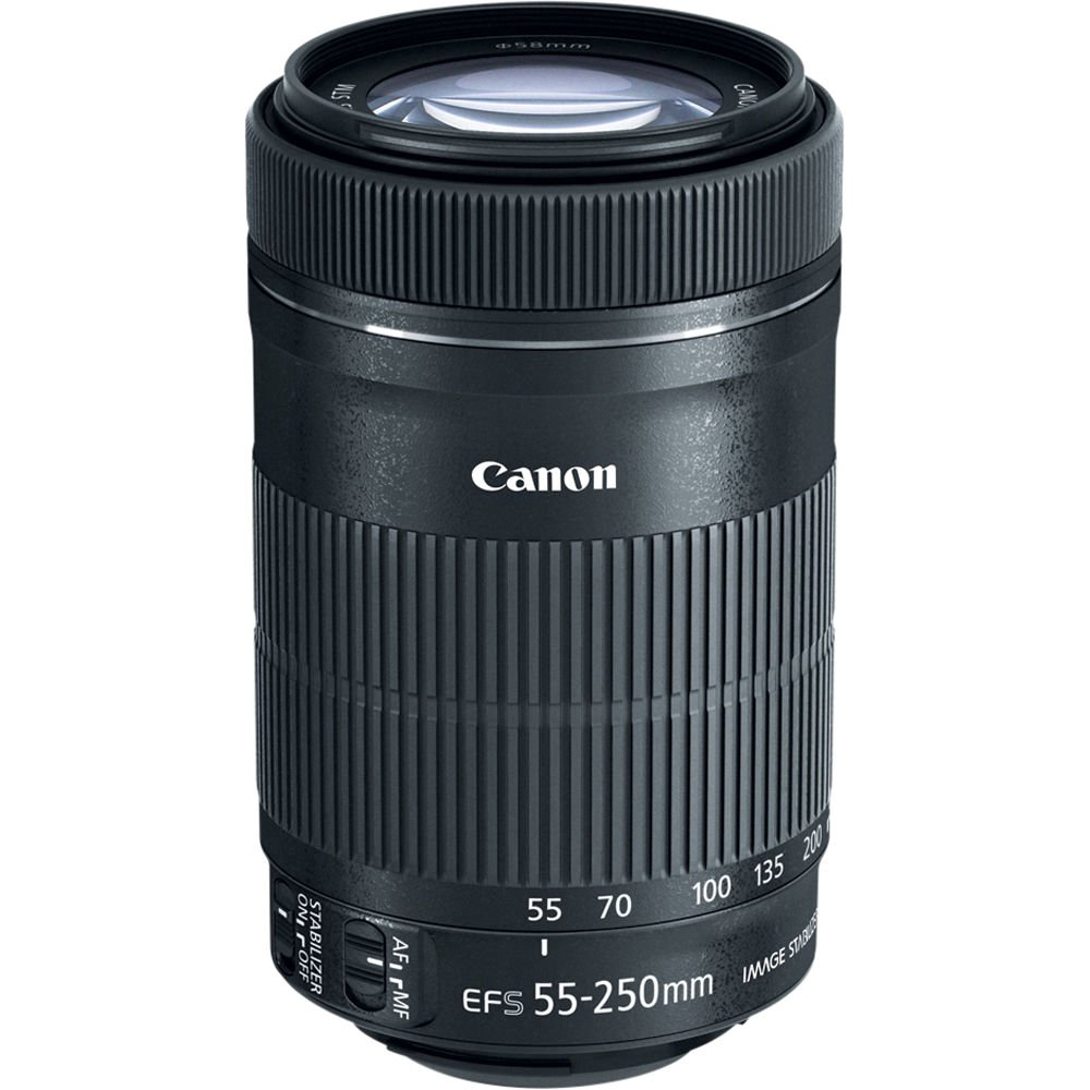 Фото объектив Canon EF-S 55-250mm f4-5.6 IS STM черный купить,NaN