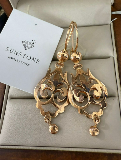 Серьги Sunstone S517 золото 4.5гр