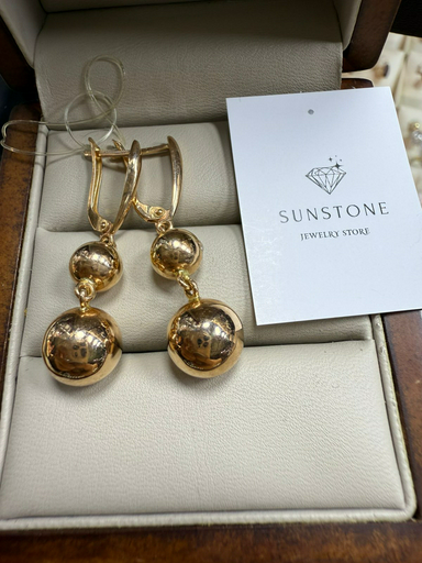 Серьги Sunstone S521 золото 4.7гр