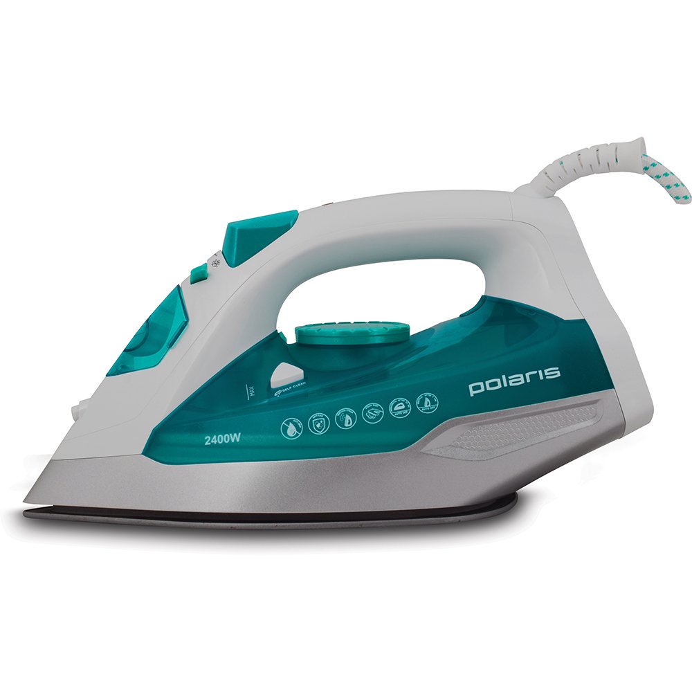 Утюг Polaris Pir 2442AK бело-бирюзовый купить,0