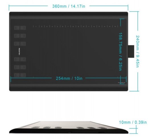 Графический планшет Huion H1060P черный - ForteMarket Графический планшет Huion H1060P черный купить,0