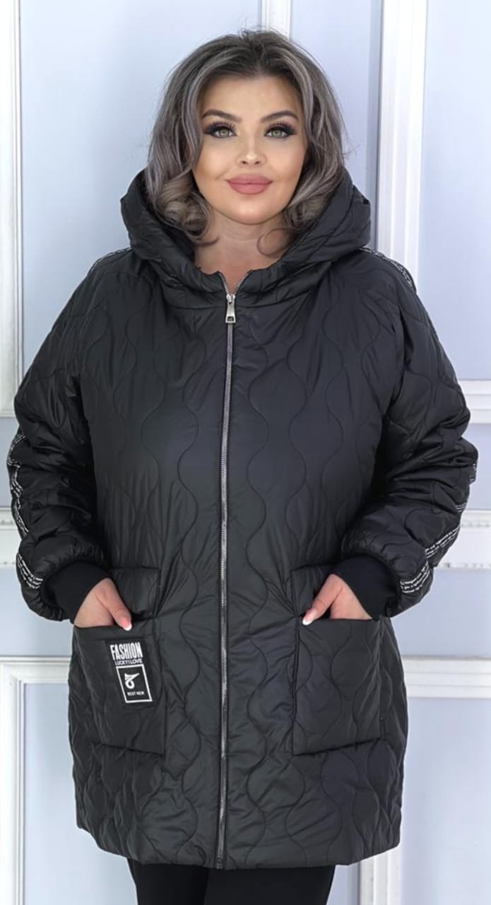 Куртка демисезонная Kanykei Fashion чёрная 52