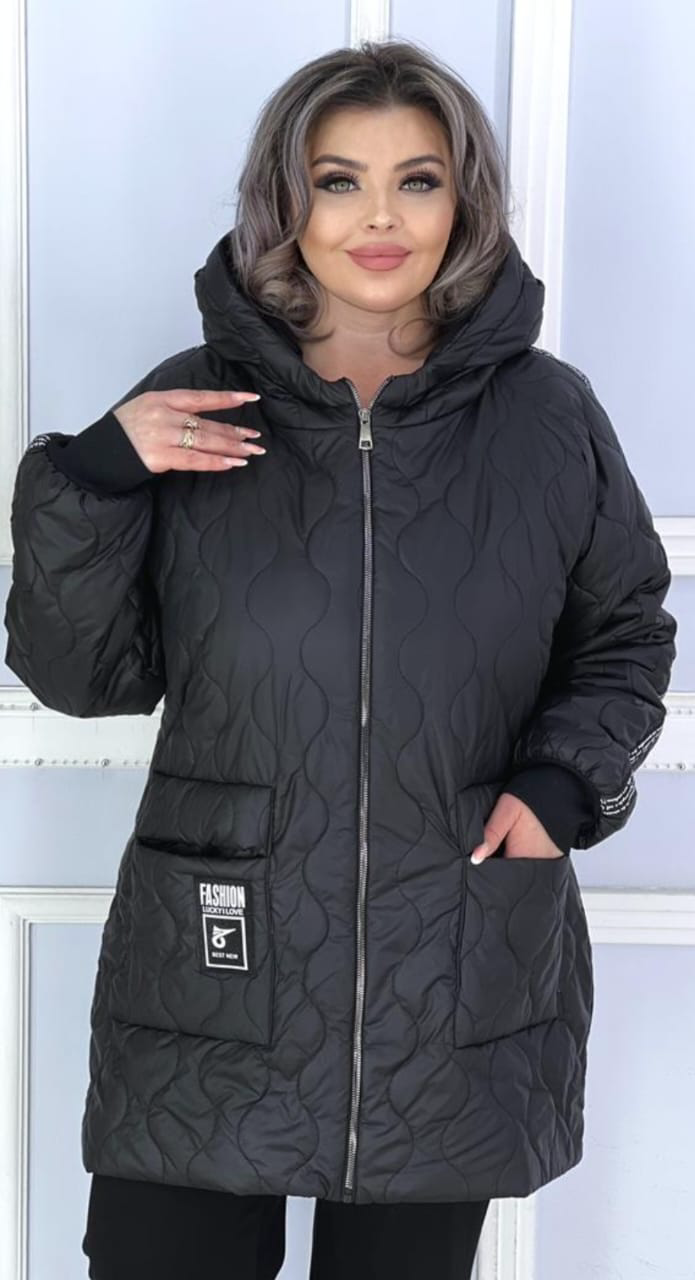 Куртка демисезонная Kanykei Fashion чёрная 52