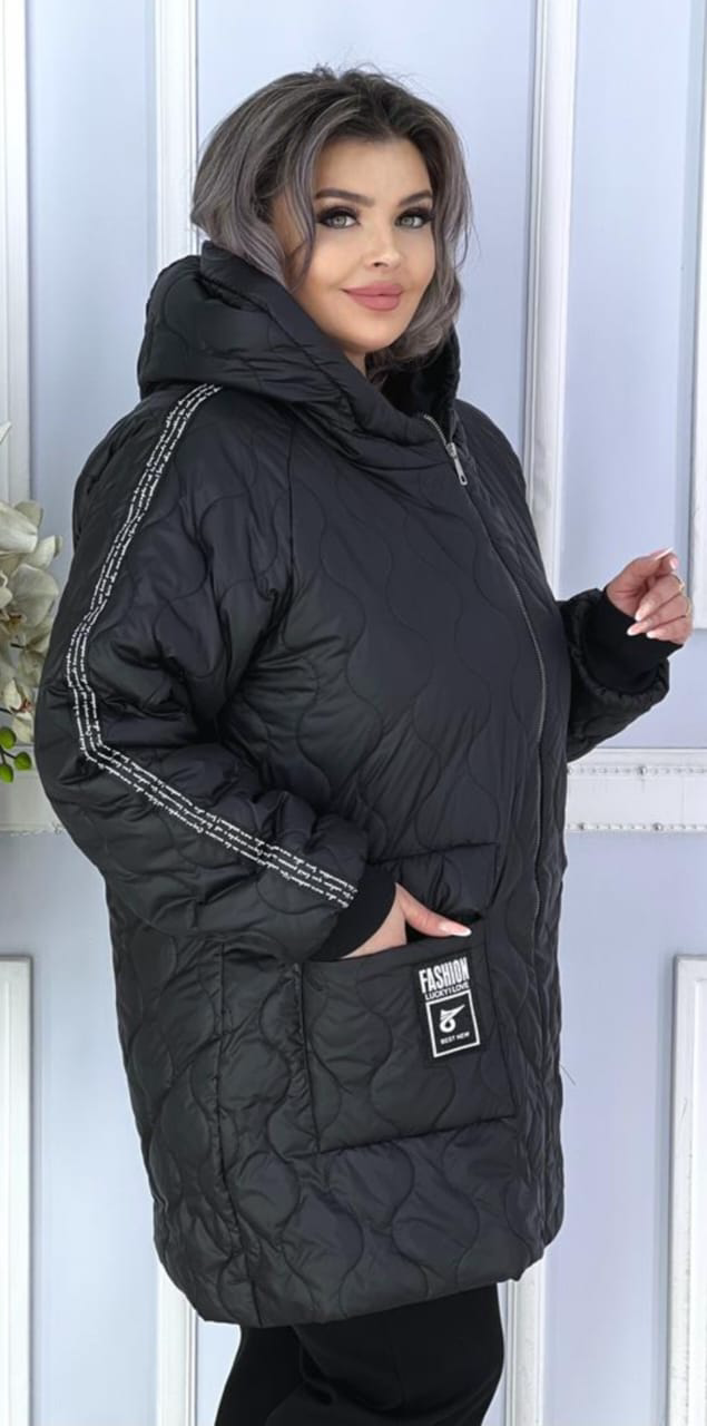 Куртка демисезонная Kanykei Fashion чёрная 52 купить,NaN