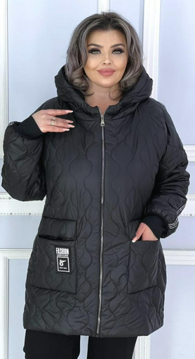 Куртка демисезонная Kanykei Fashion чёрная 52