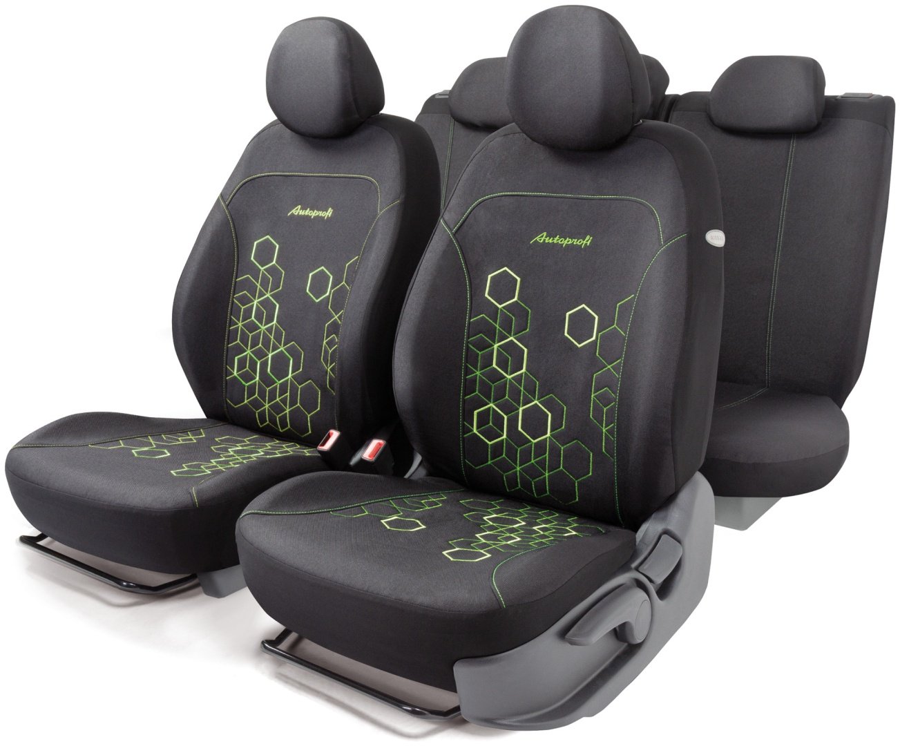 AUTOPROFI чехлы универсальные Hologram HOL-1102 BK/GREEN чёрный-зеленый купить,NaN