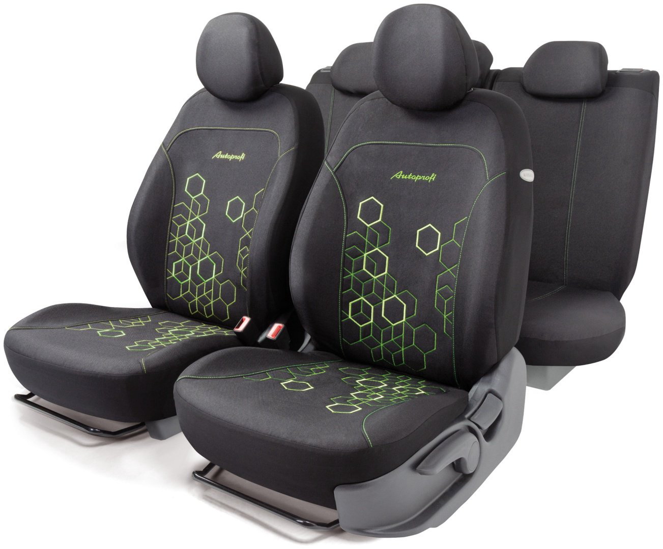 AUTOPROFI чехлы универсальные Hologram HOL-1102 BK/GREEN чёрный-зеленый купить,NaN