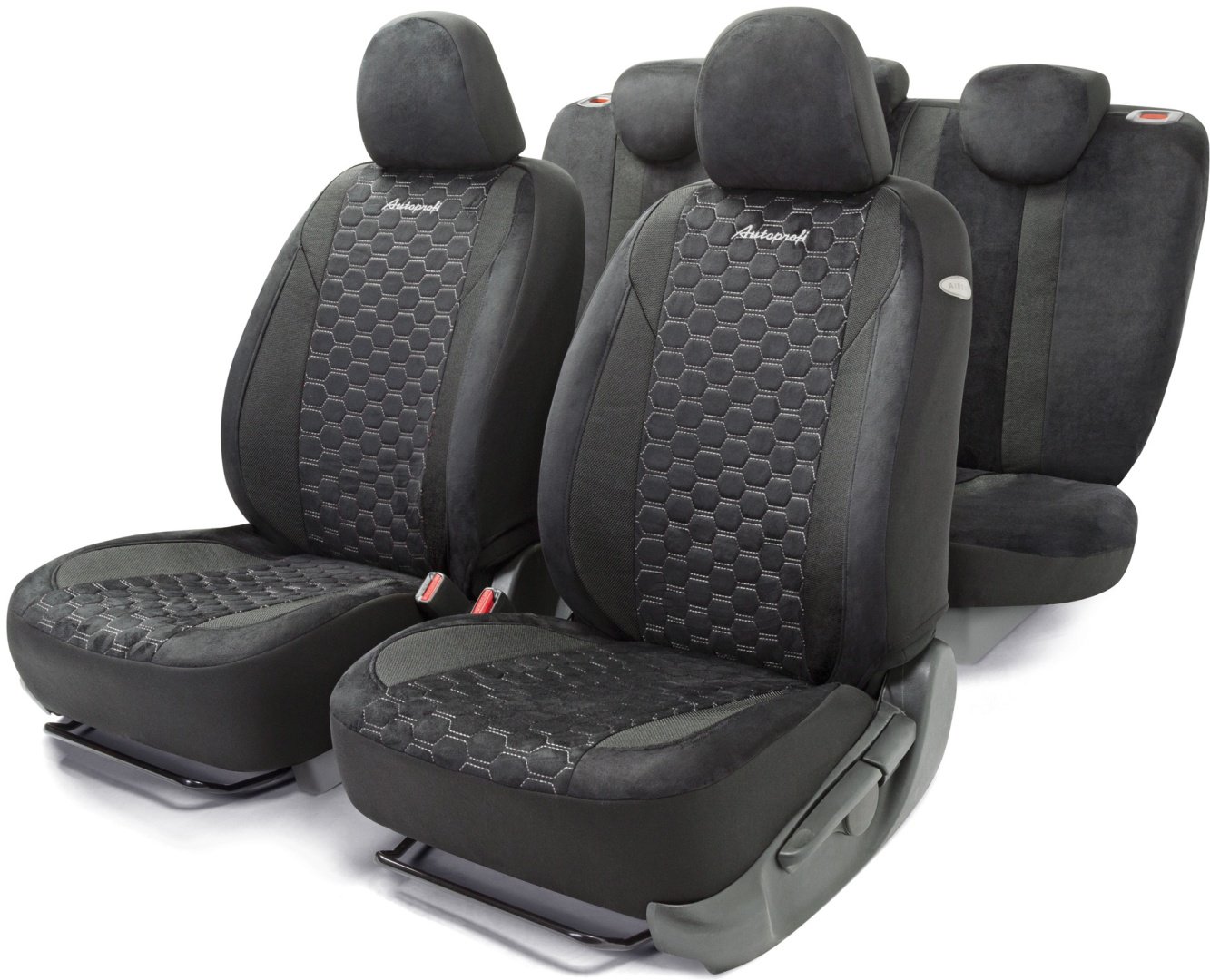 AUTOPROFI чехлы универсальные Alcantara ALC-1505 BK/GY черный, серый