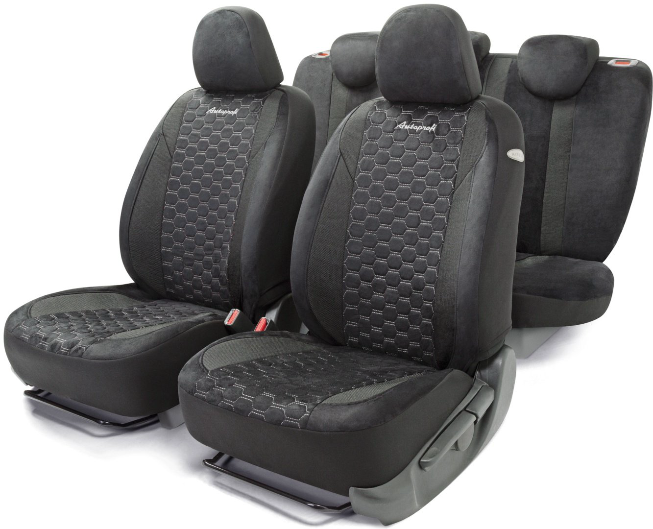 AUTOPROFI чехлы универсальные Alcantara ALC-1505 BK/GY черный, серый