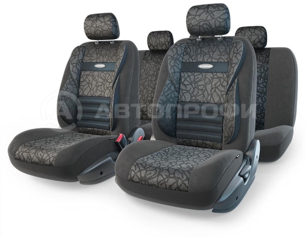 AUTOPROFI чехлы универсальные Comfort Combo CMB-1105 Anthracite черный-серый