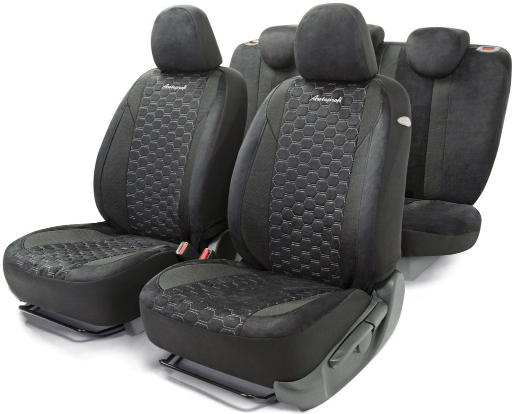 AUTOPROFI чехлы универсальные Alcantara ALC-1505 BK/GY черный, серый