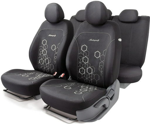 AUTOPROFI чехлы универсальные Hologram HOL-1102 BK/WH чёрный-белый