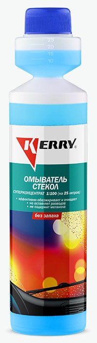 Жидкость для стеклоомывателя KERRY Омыватель стекол Супер концентрат +5С 0.27 л