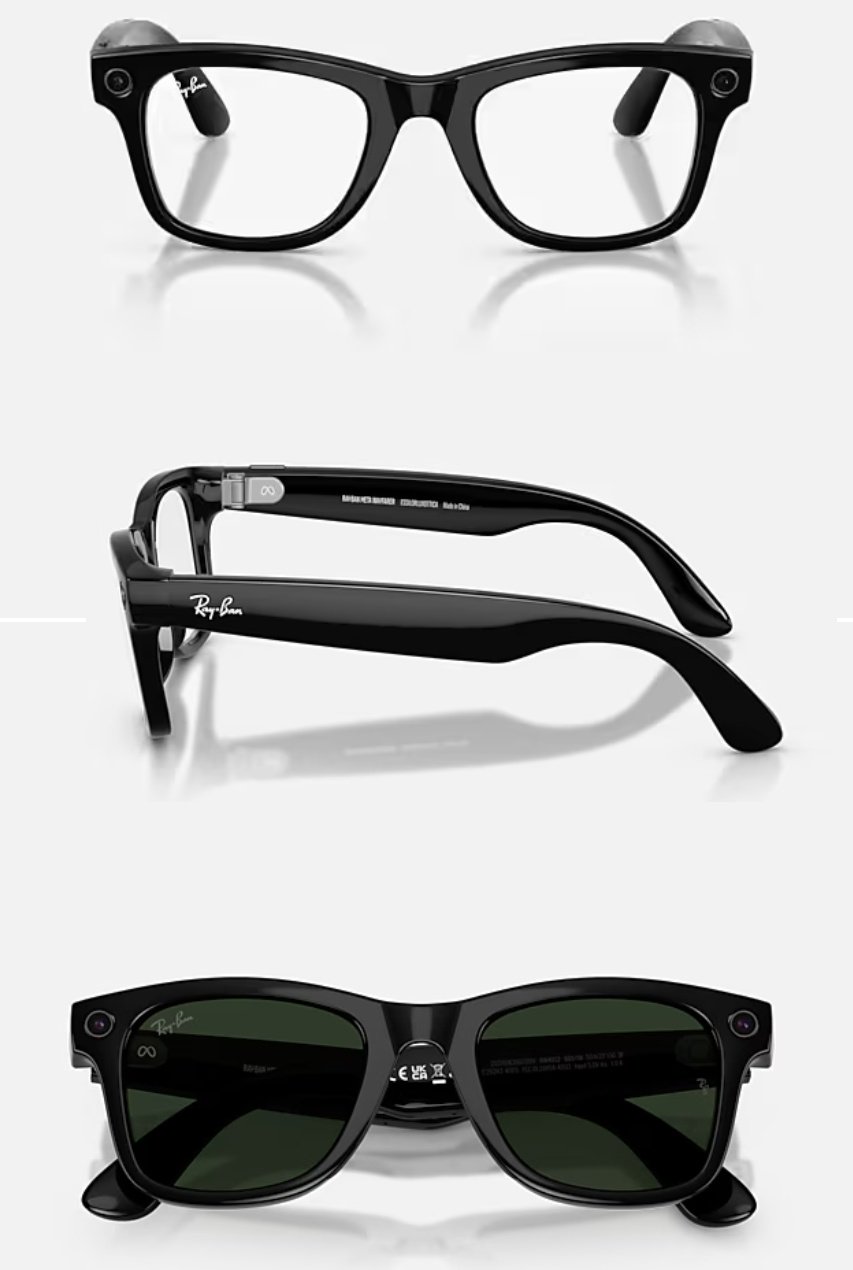 Смарт-очки Ray-Ban META WAYFARER (Gen 2) Clear/Graphite Green Transitions RW4012 601/1M 53-22 черный