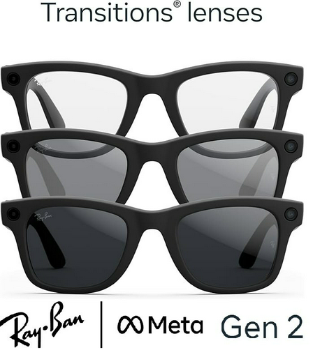 Смарт-очки Ray-Ban META WAYFARER (Gen 2) Clear/Grey Transitions RW4012 601S1Z 53-22 черный