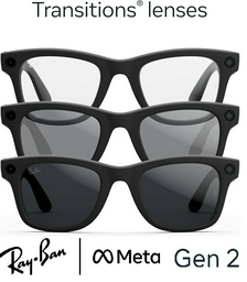 Смарт-очки Ray-Ban META WAYFARER (Gen 2) Clear/Grey Transitions RW4012 601S1Z 53-22 черный