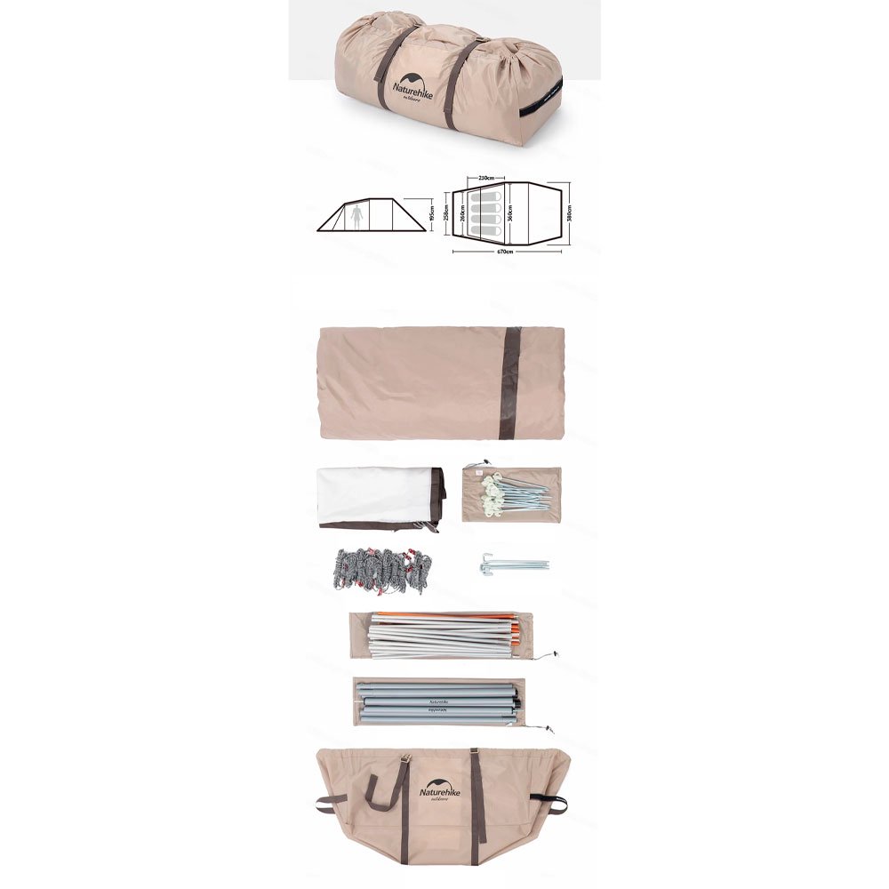 Палатка Naturehike Cloud Vessel V(4)NH20ZP015 золотистая купить,NaN