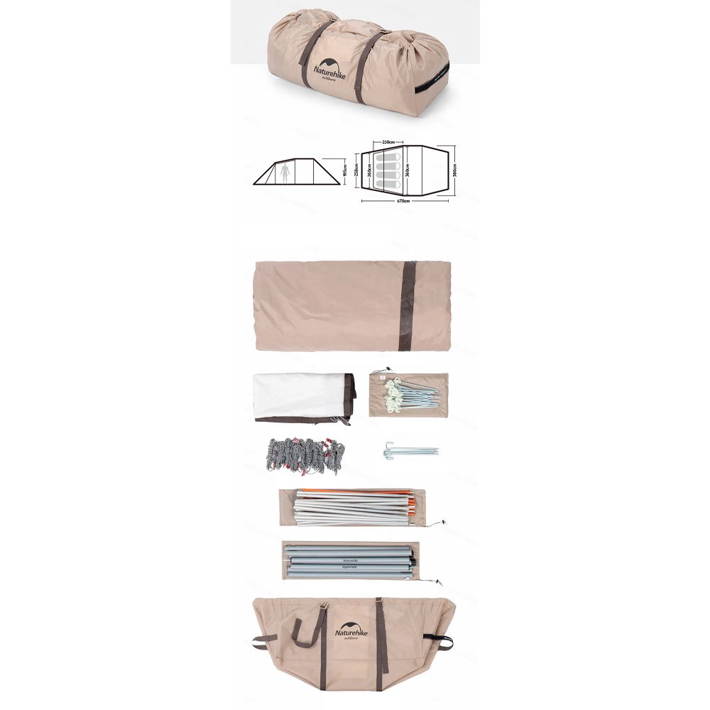 Палатка Naturehike Cloud Vessel V(4)NH20ZP015 золотистая купить,NaN