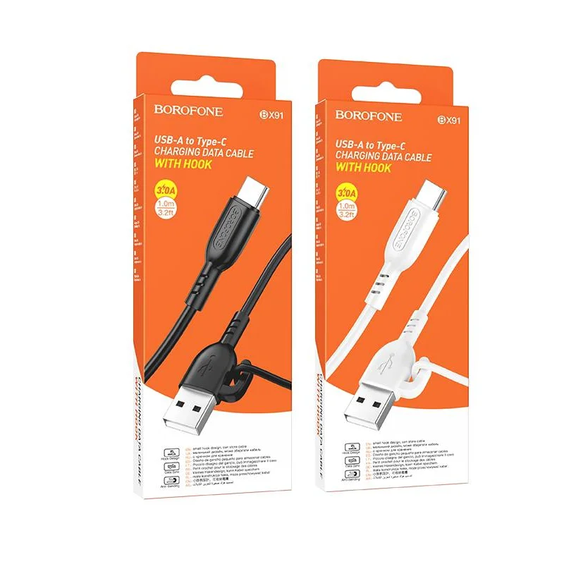 Кабель Borofonev BX91 Symbol PD60W Type-C 1.0м 3.2A Black