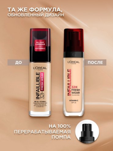 Loreal Paris Infaillible 32H Fresh Wear SPF25 тональный крем 120 30 мл купить,0