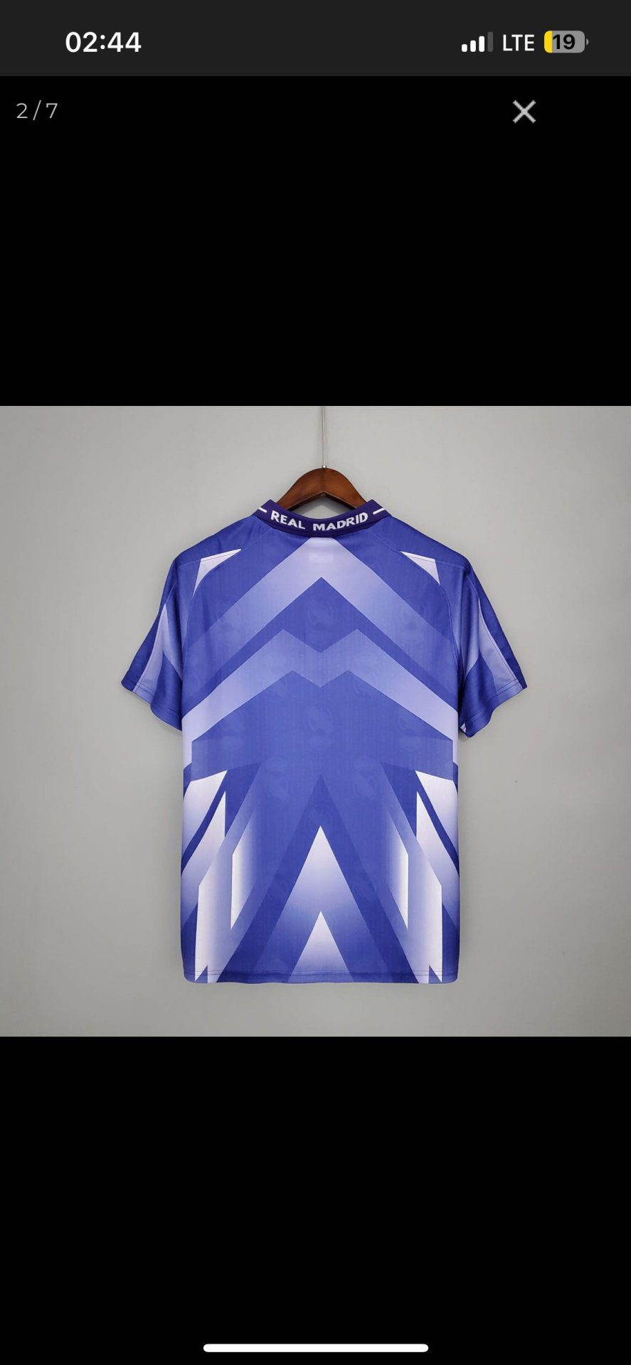 Футболка Kelme Real Madrid 1996–1997 фиолетовая XXL (50/52) купить,NaN