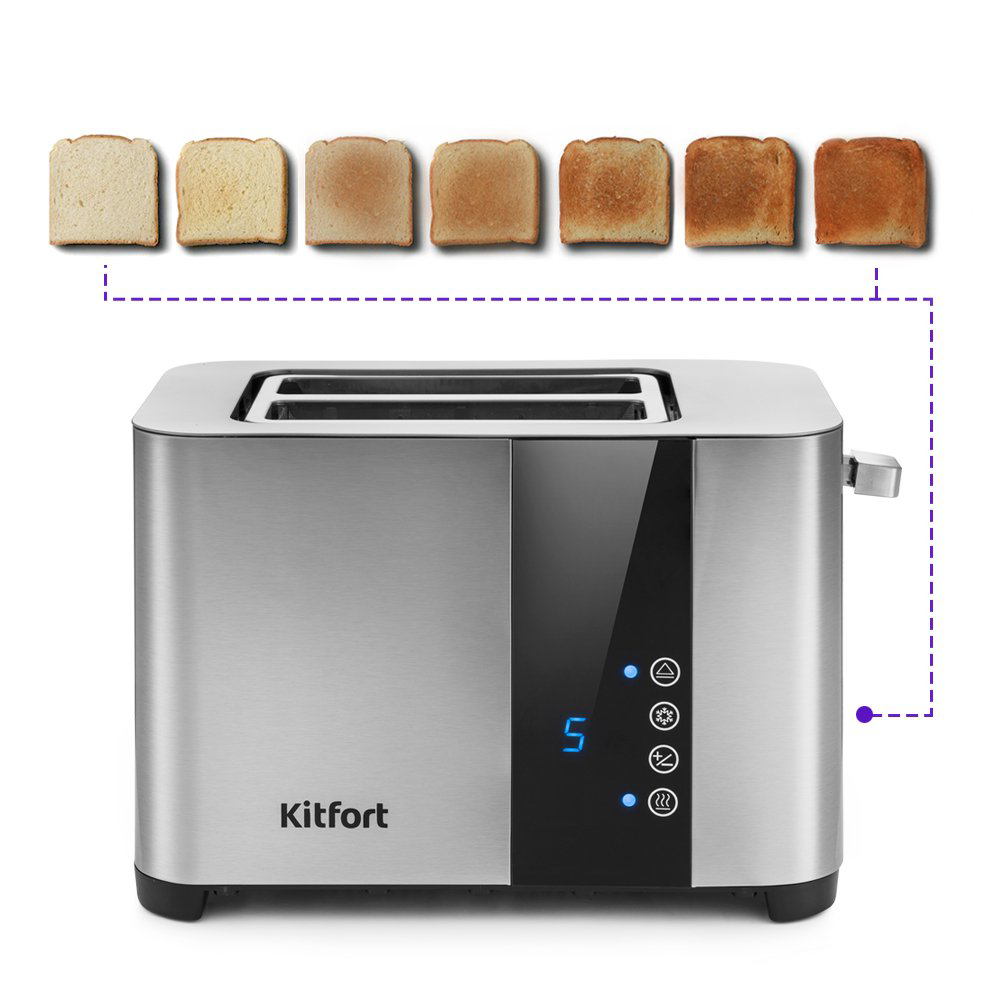 Тостер Kitfort KT-2047 серебристый - ForteMarket Тостер Kitfort KT-2047 серебристый купить,21890