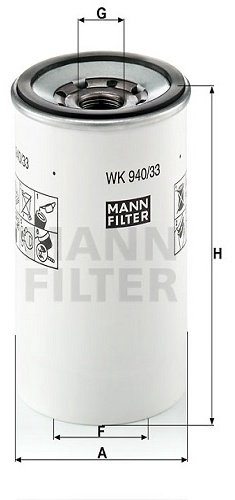 MANN-FILTER топливный фильтр WK940/33x купить,NaN