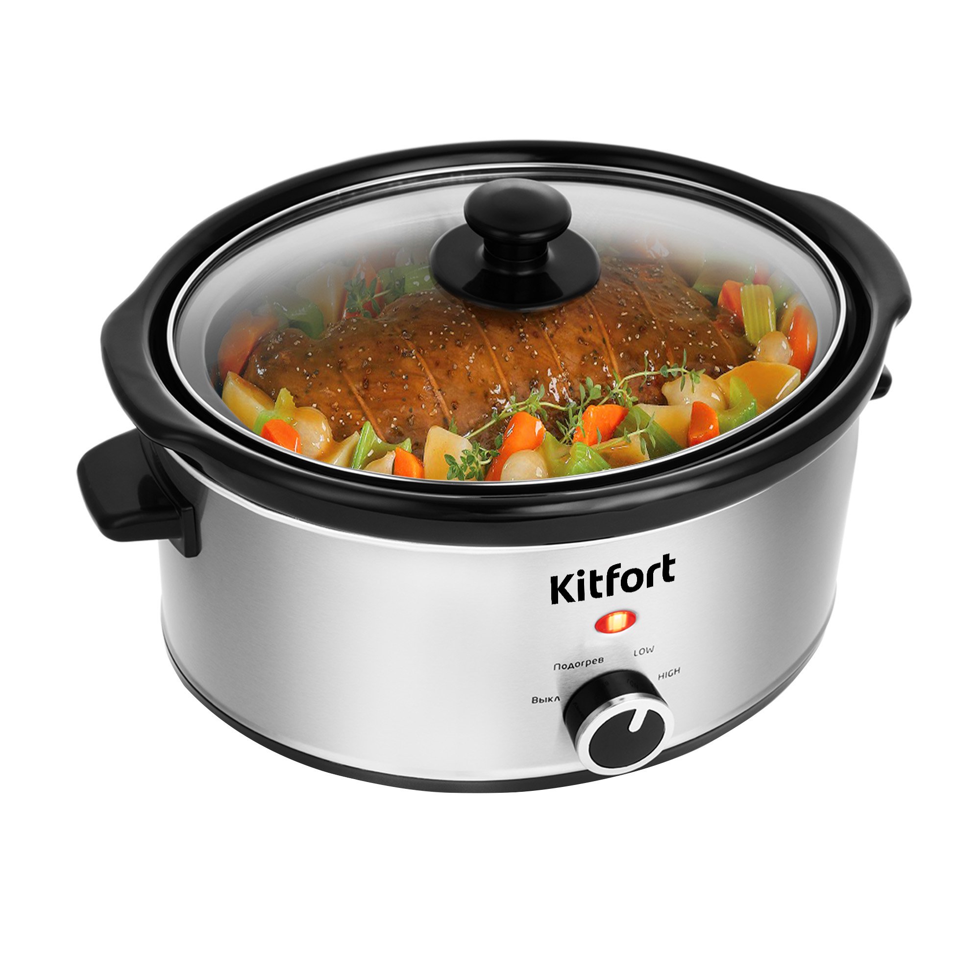 Медленноварка Kitfort KT-207 серебристая - ForteMarket Медленноварка Kitfort KT-207 серебристая купить,0
