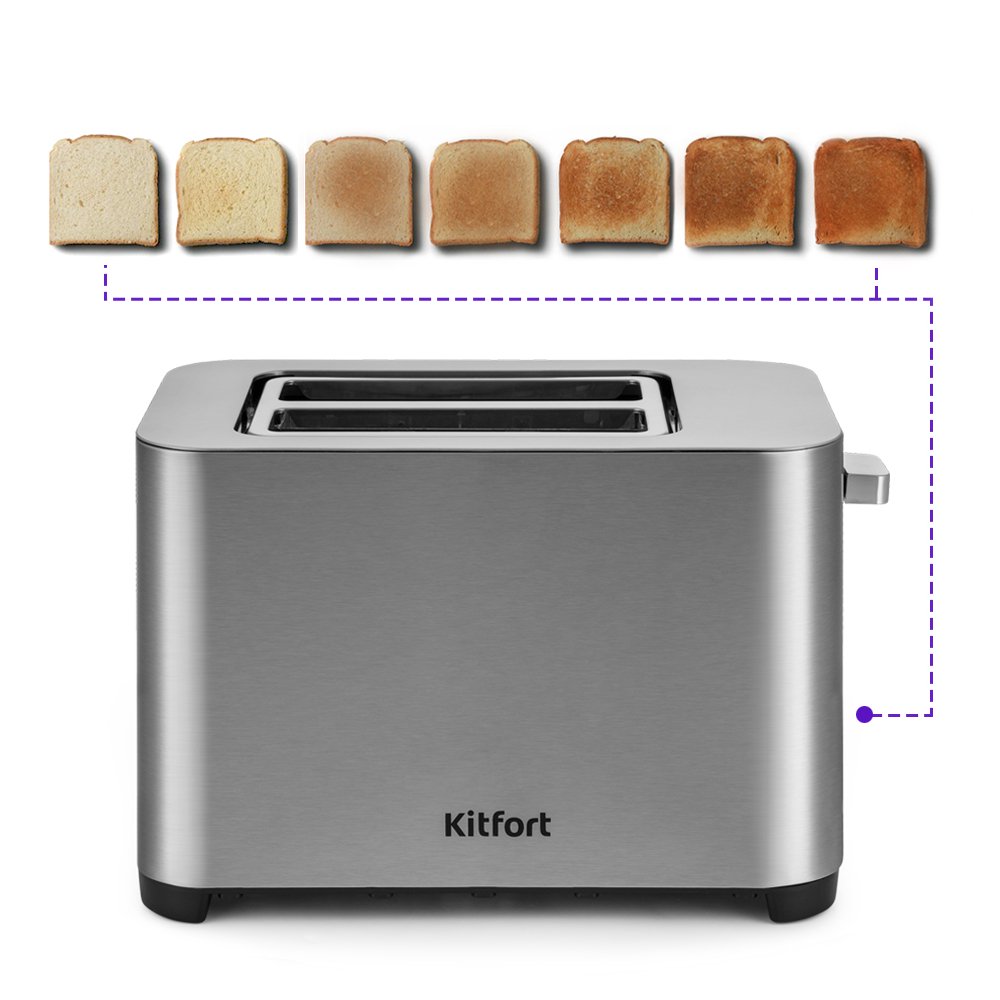 Тостер Kitfort KT-2048 серебристый - ForteMarket Тостер Kitfort KT-2048 серебристый купить,0