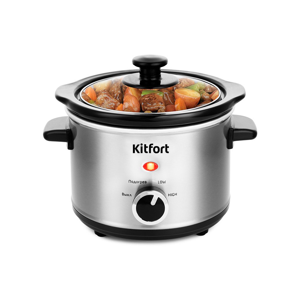 Медленноварка Kitfort KT-205 серебристая - ForteMarket Медленноварка Kitfort KT-205 серебристая купить,0