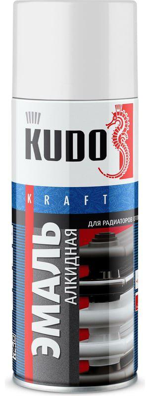 Kudo эмаль Эмаль для радиаторов отопления аэрозольная в баллончике KUDO глянцевая белая KU-5101 тон белый, 520 мл купить,NaN
