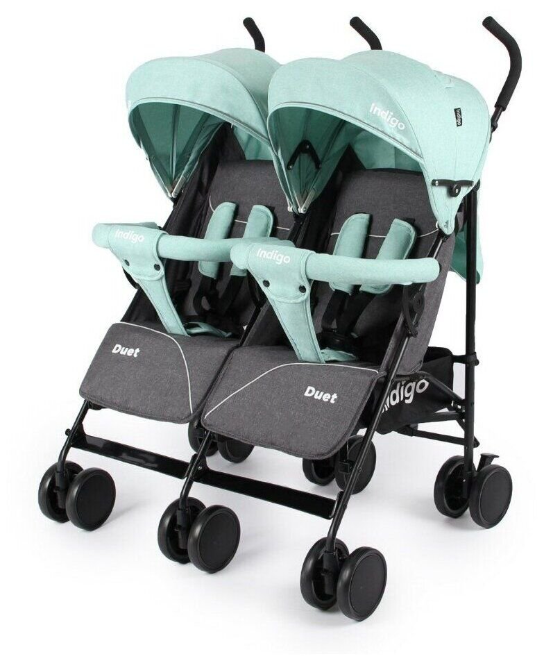 Коляска для двойни Indigo Duet Green купить,NaN
