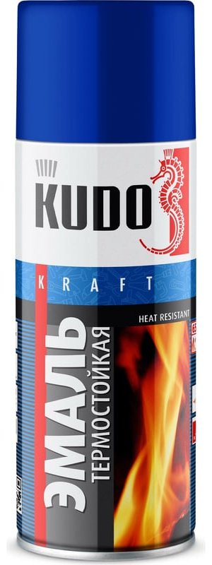 Kudo краска Эмаль термостойкая KUDO синяя KU-5004 тон синий, 520 мл купить,NaN