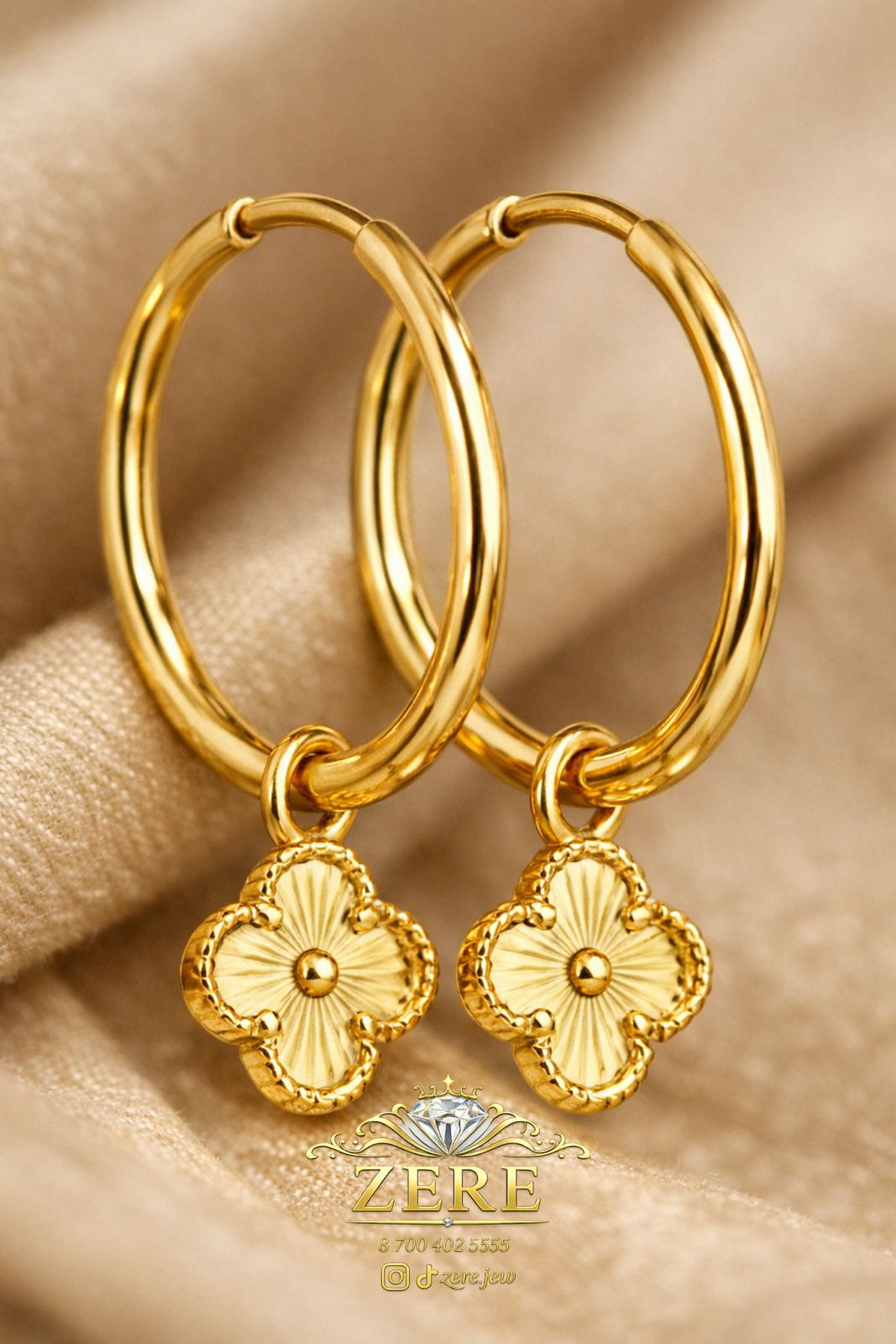 Серьги Zere Van Cleef ZR1301/1 золото 