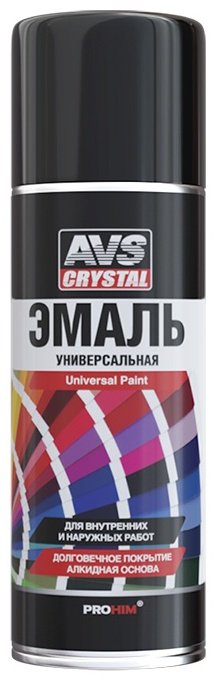 AVS эмаль AVK-500 тон черный, 520 мл купить,NaN