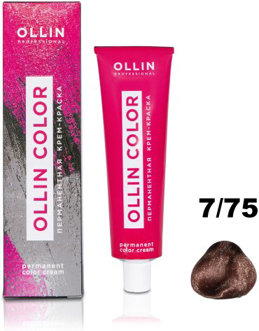 Ollin Professional Color 7/75 русый коричнево-махагоновый крем-краска 60 мл купить,NaN