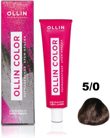 Ollin Professional Color 5/0 светлый шатен крем-краска 100 мл купить,NaN