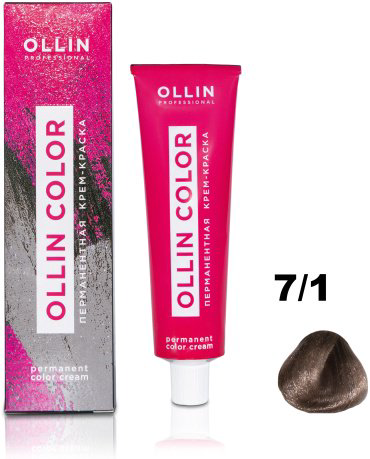 Ollin Professional Color 7/1 русый пепельный крем-краска 60 мл купить,NaN
