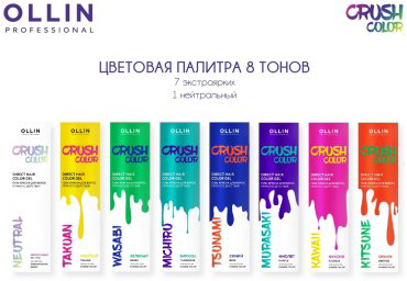 Гель-краска для волос Ollin Professional Crush Color прямого действия синий 100 мл купить,NaN
