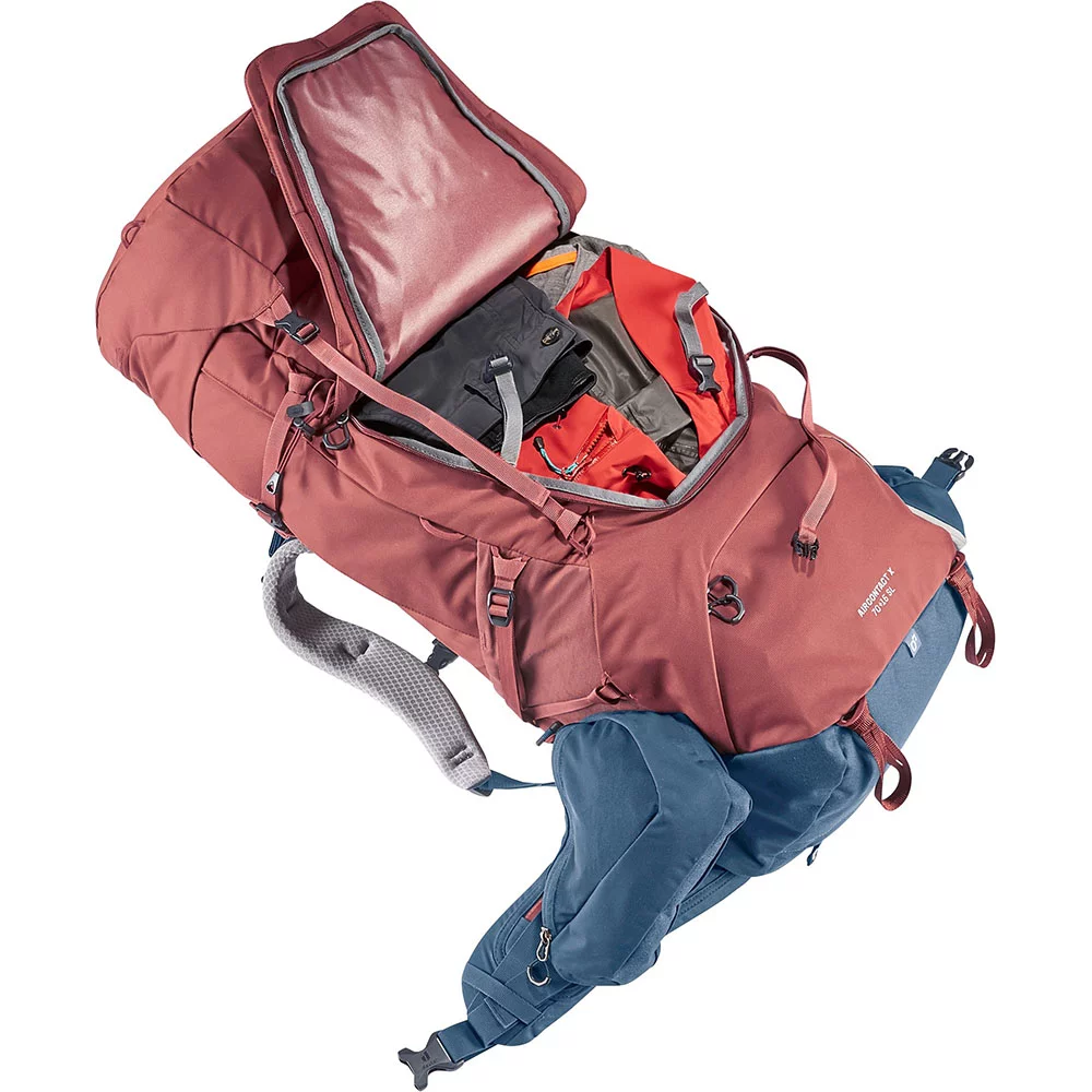 Рюкзак Deuter Aircontact X 70+15 красно-синий купить,NaN