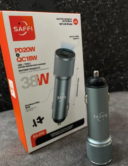 Автомобильная зарядка Saffi S3-010 38W USB Type-C