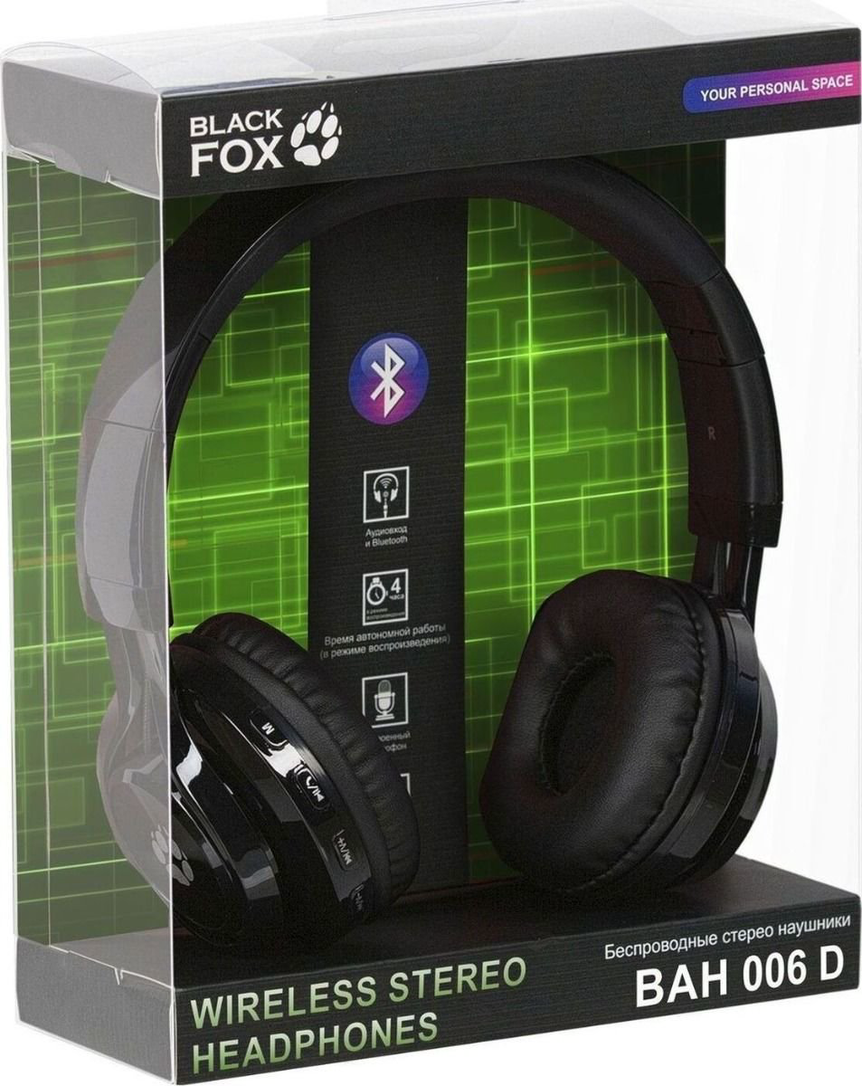 Наушники Black Fox BAH006D BT черные купить,NaN