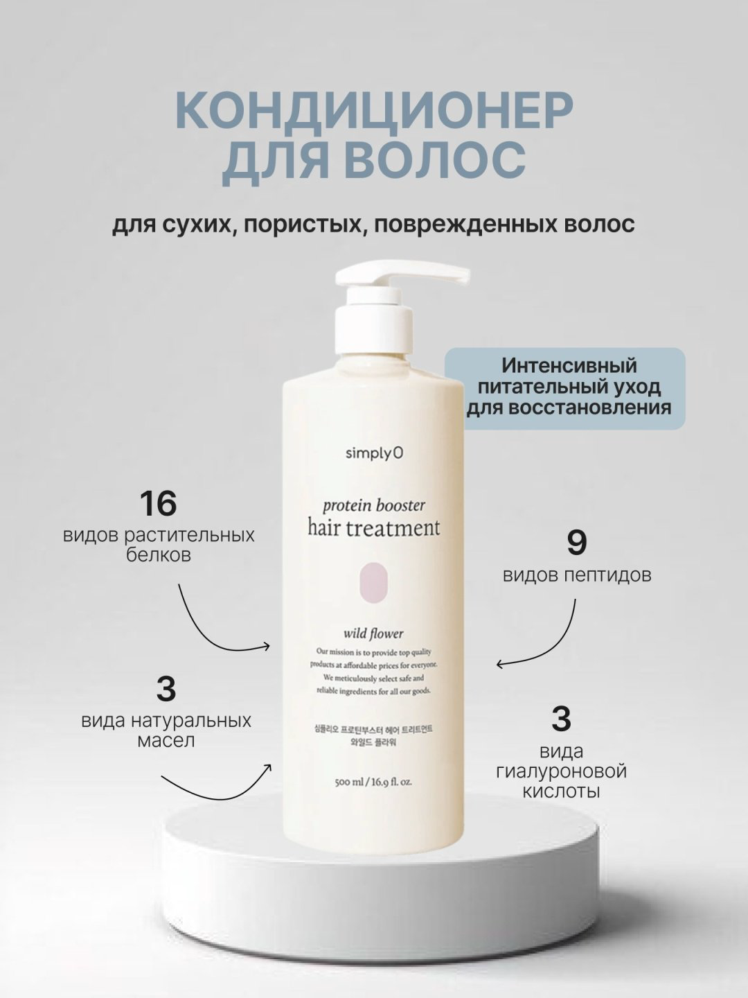 SimplyO кондиционер Protein Booster Wild Flower 500 мл купить,NaN