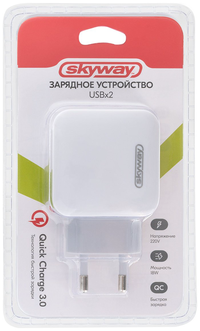 Зарядное устройство Skyway S04602003 USB белый купить,NaN
