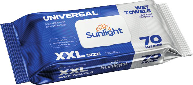 Влажные полотенца Sunlight 70шт XXL Universal 70 шт