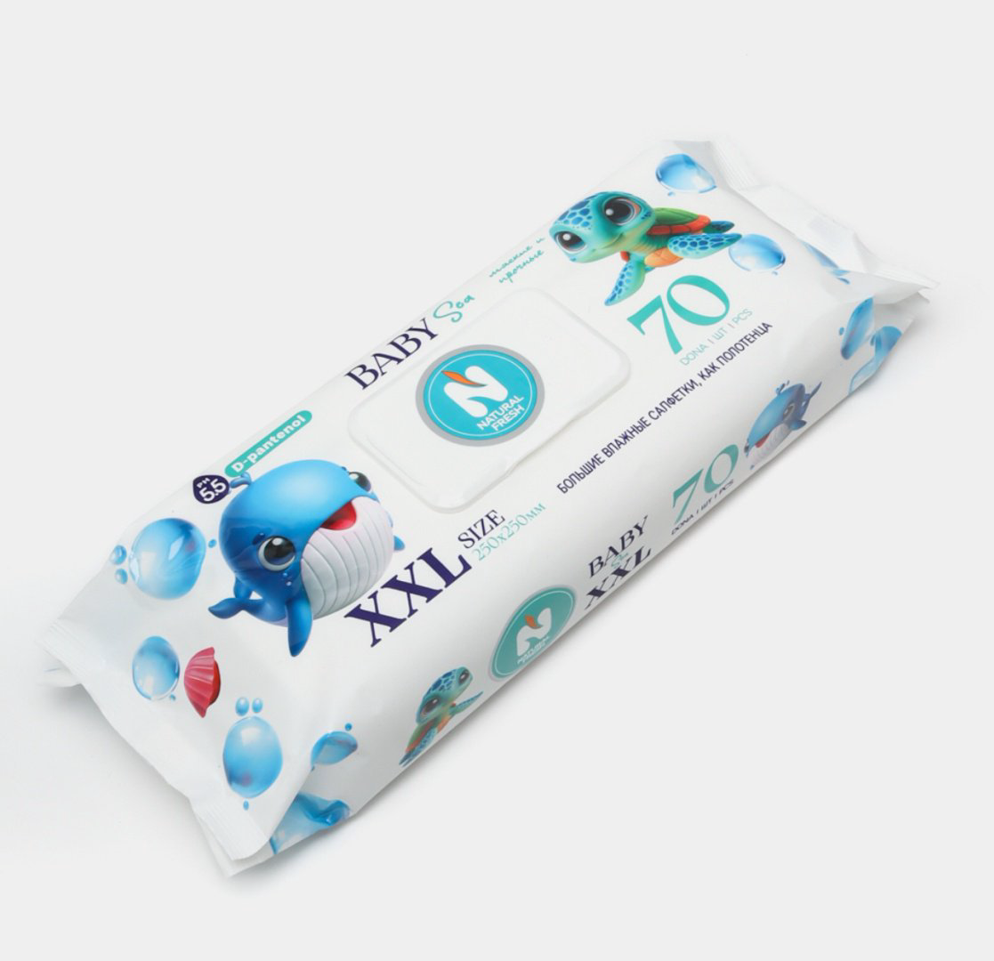 Влажные салфетки Natural Fresh Baby Sea 70 шт купить,NaN
