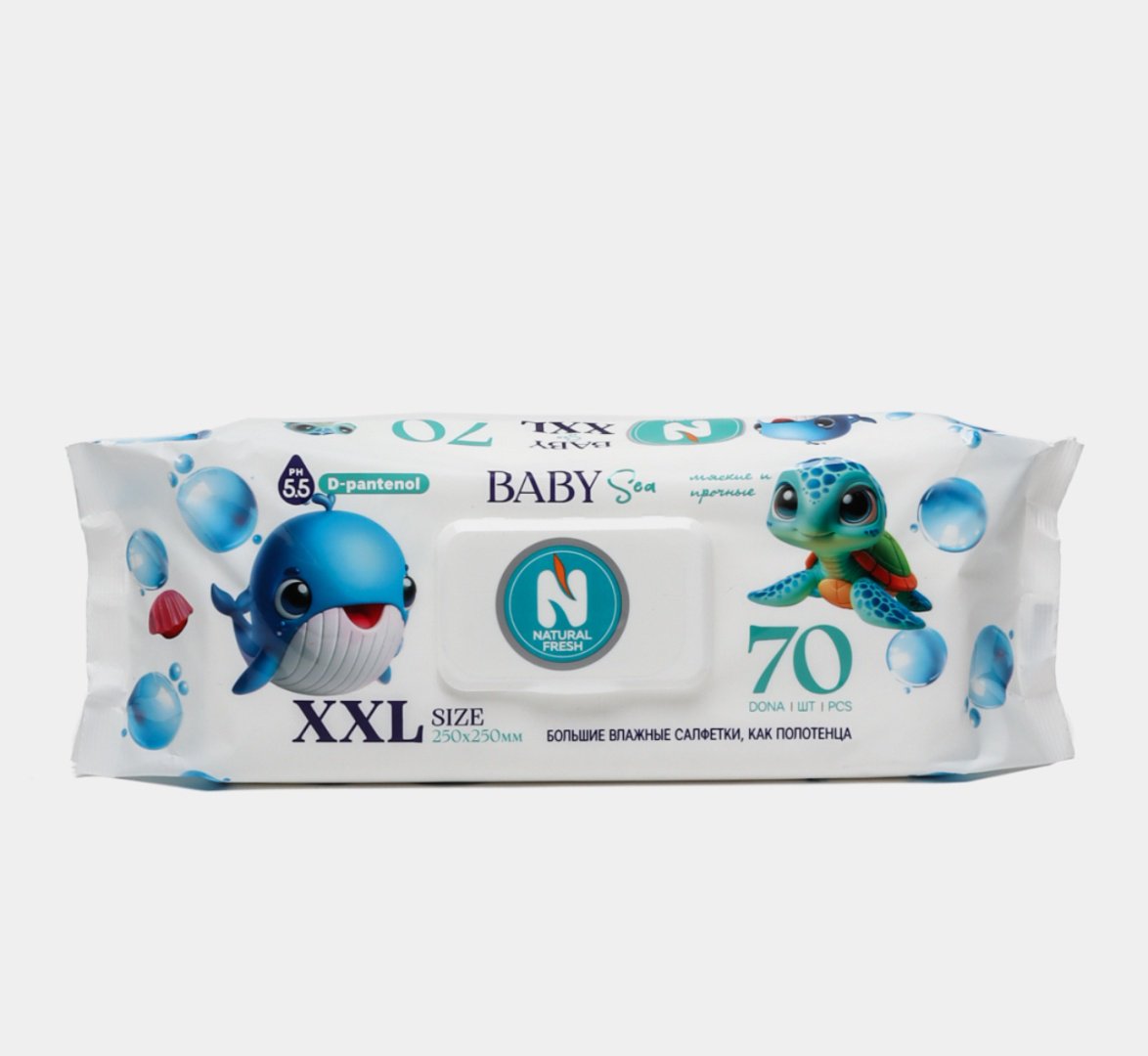 Влажные салфетки Natural Fresh Baby Sea 70 шт