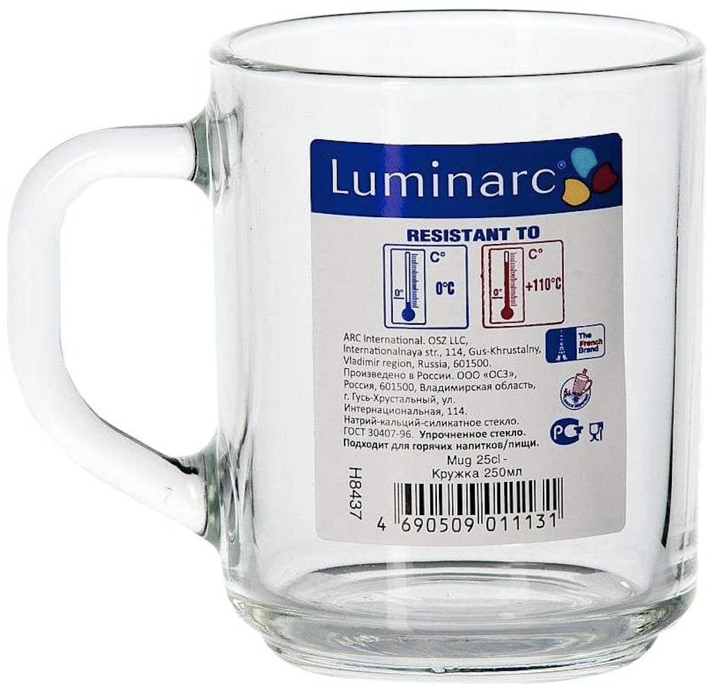 Набор кружек Luminarc , 250 мл, стекло, 6 шт. купить,NaN