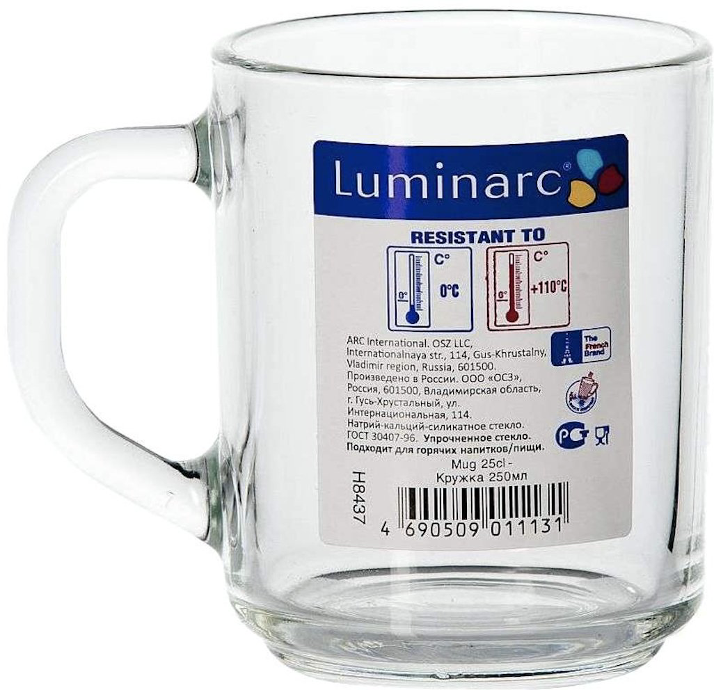 Набор кружек Luminarc , 250 мл, стекло, 6 шт. купить,NaN