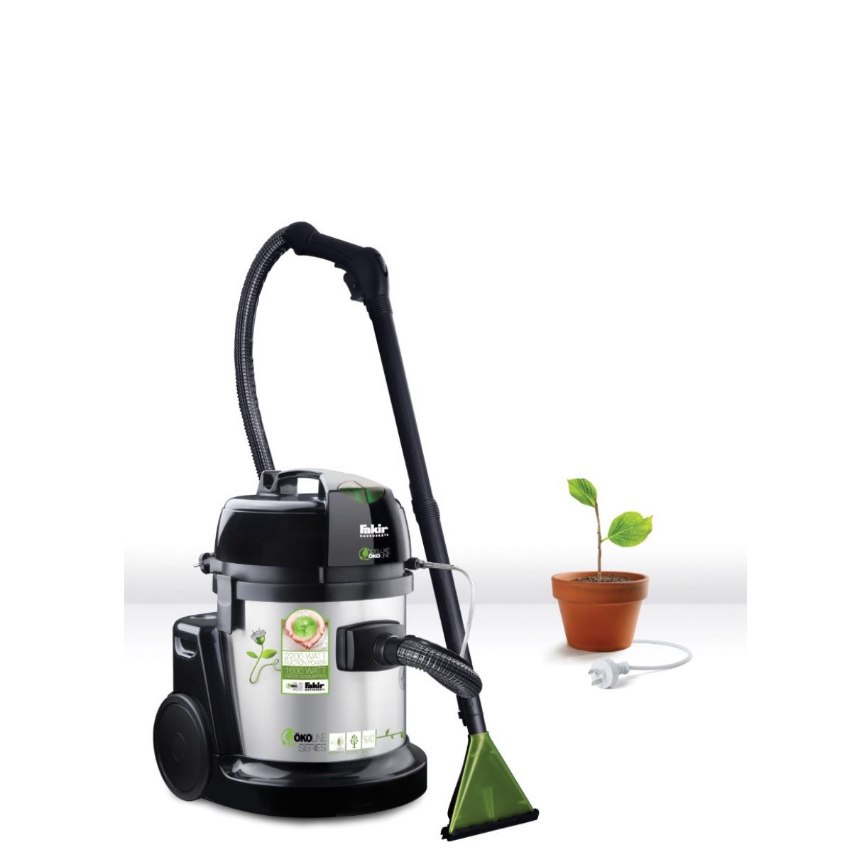 Моющий пылесос Fakir Deluxe 9800 Oko Fakir Hausgeräte черно-зеленый